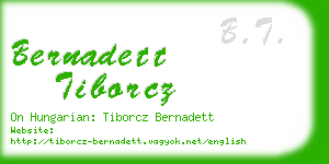 bernadett tiborcz business card